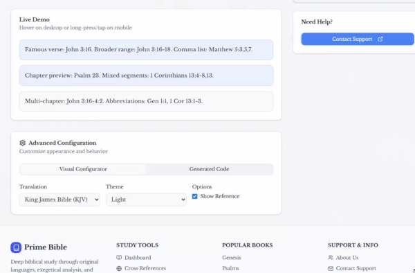 PrimeBible Verse Preview Demo